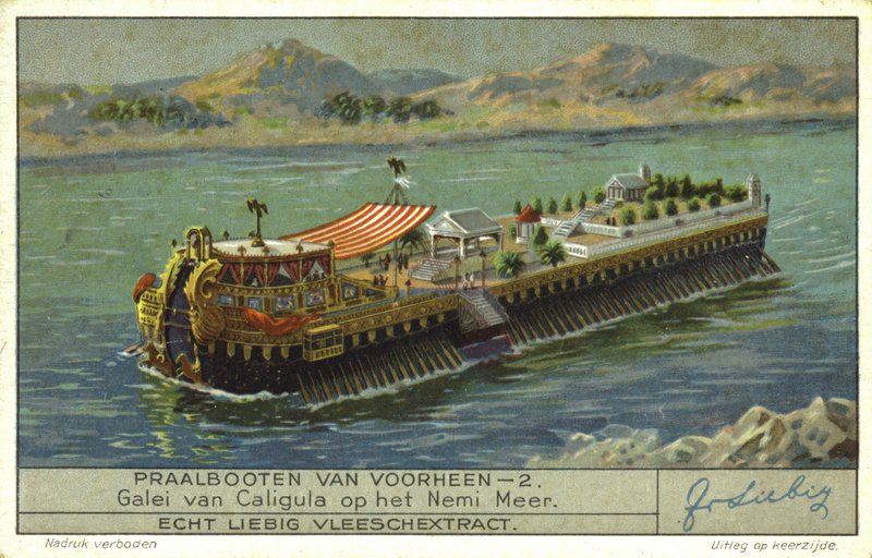 1世紀のイタリア、ネミ湖のローマ皇帝カリグラのゲラ