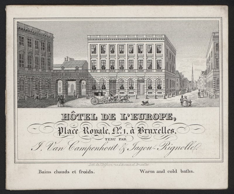 Hotel De L？Europe、Bruxelles、J Van Campenhout、Jagou Rignolle 作： ヨーロピアンスクール
