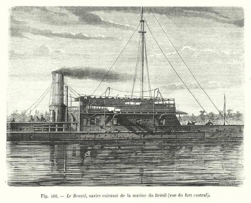 中央の砦から見たブラジル海軍の戦艦「ブラジル」(彫刻) 作： ヨーロピアンスクール