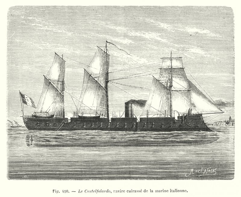 イタリア海軍の戦艦「カステルフィダルド」(彫刻) 作： ヨーロピアンスクール