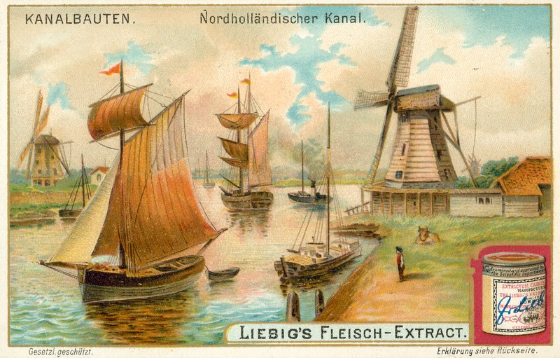Noordhollandsch Kanaal, オランダ (chromolitho) 作： ヨーロピアンスクール