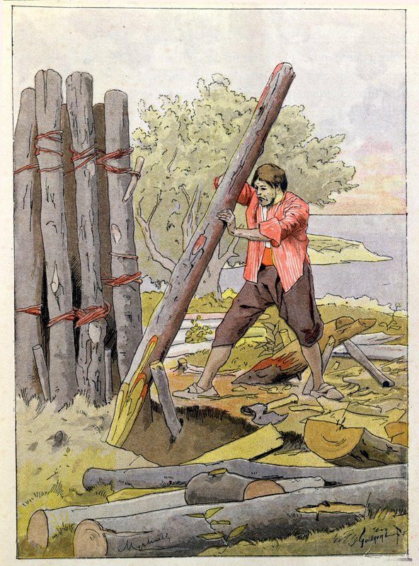 アクリル画　原画　「ロビンソン・クルーソーに憧れて」 Felicien_baron_de_Myrbach_Rhei