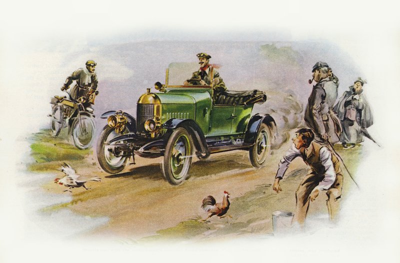 モリス・オックスフォード10馬力（カラーリトグラフ） 作： フェルディナンド・タッコーニ