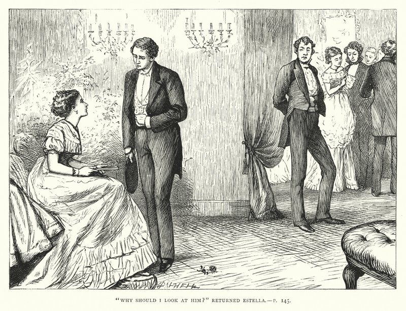 チャールズ・ディケンズの「Great Expectations」のイラスト（彫刻）。 作： フランシスアーサーフレイザー