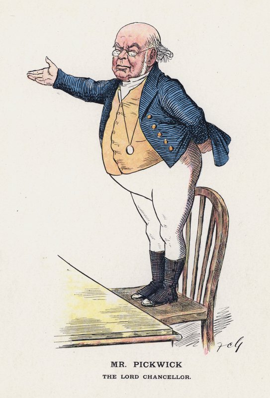 Mr.Pickwick, The Lord Chancellor (カラーリトグラフ) 作： フランシス・カルーサーズ・グールド