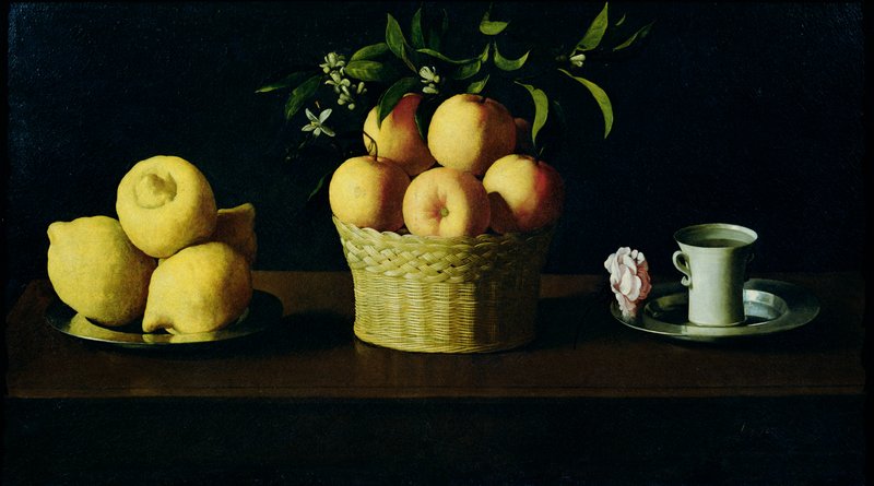 レモンの静物画 木製フレーム付き Francisco_de_Zurbaran_-