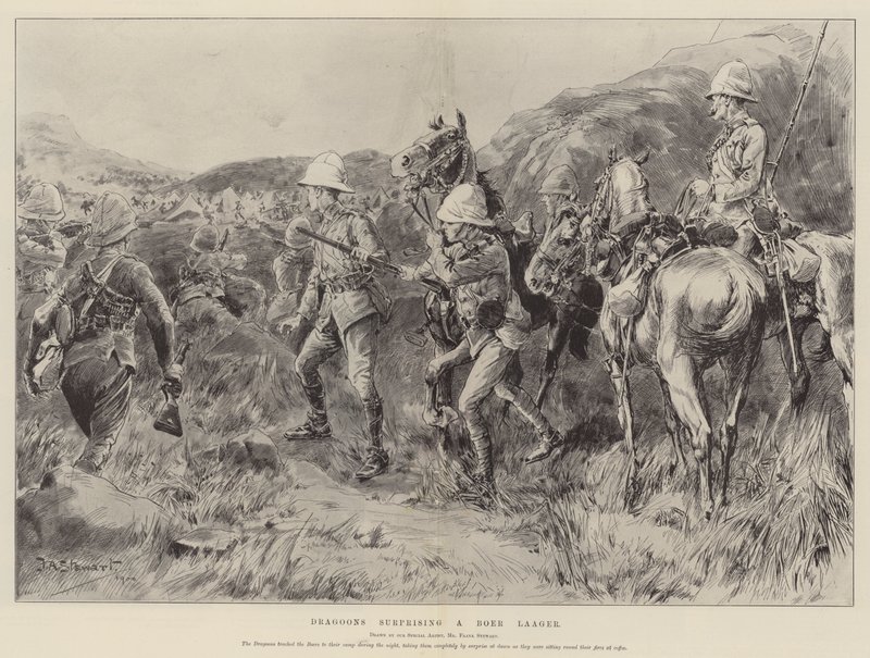 Boer Laagerを驚かす竜騎兵 作： フランク・アルゲノン・スチュワート