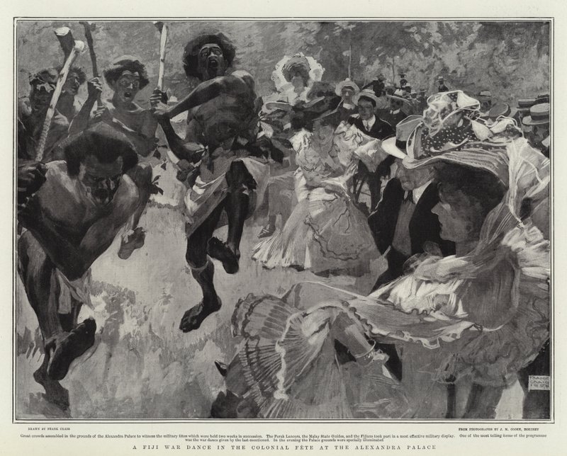 アレクサンドラ宮殿の植民地時代の祭典でのフィジー戦争のダンス 作： フランククレイグ