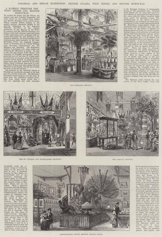 植民地とインドの展覧会、イギリス領ギアナ、西インド諸島、およびイギリスホンジュラス 作： フランク・ワトキンス