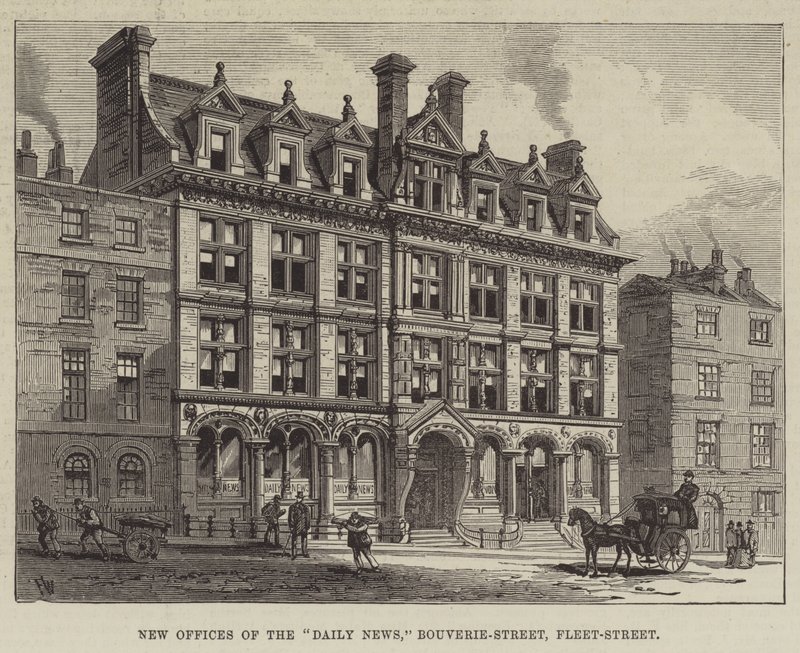 Daily Newsの新しいオフィス、Bouverie-Street、Fleet-Street 作： フランク・ワトキンス