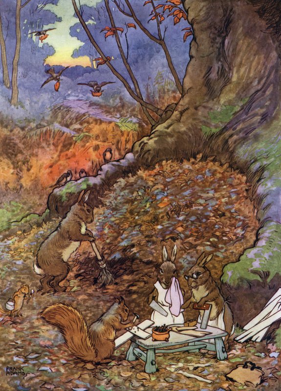 The Babes in the Wood」のイラスト（カラーリトグラフ 作： フランク・アダムス