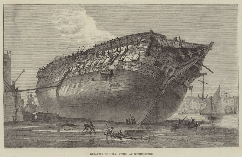 RotherhitheでのHMSクイーンの解散 作： フランク・ワトキンス