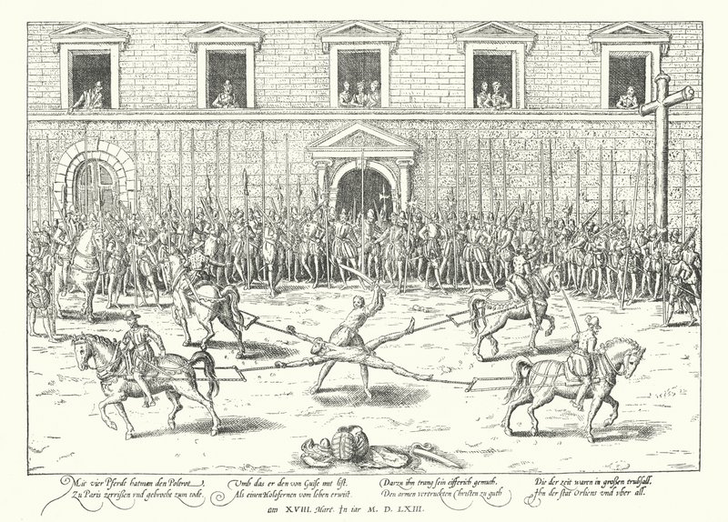 1563年、パリのギース公フランシスの殺害のためのジャンドポルトロットの処刑 作： フランツ・ホーゲンベルク