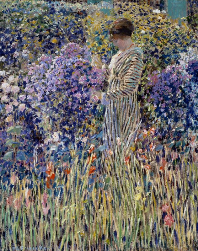 クラシック音楽より着想した女性像 油彩画 原画 F8 一点もの Frederick_Carl_Frieseke_-