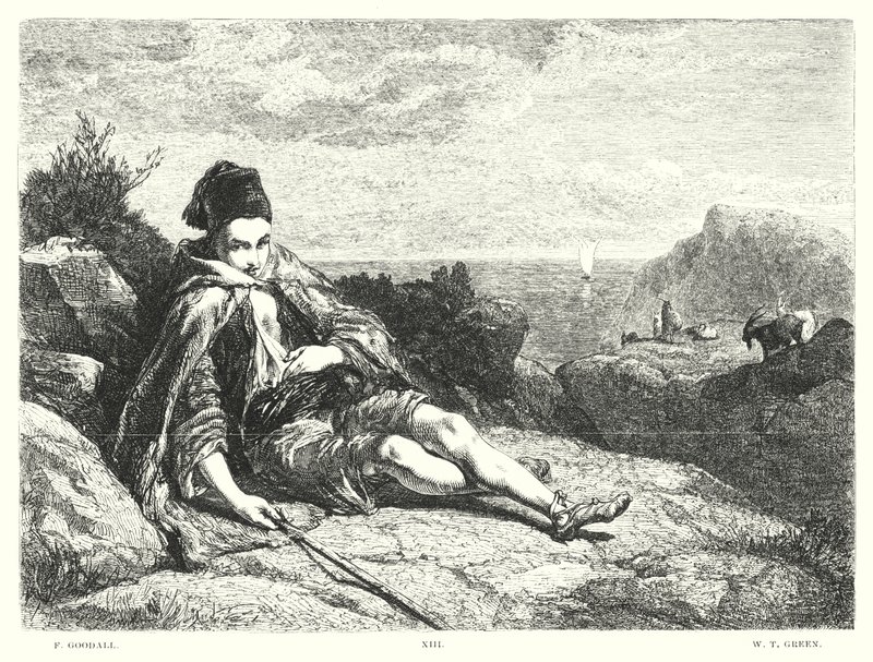 バイロンの「チャイルド・ハロルド」第2番、第52スタンザ（彫刻）。