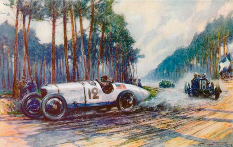 グランプリでのアメリカの最初の成功は、1921 年にジミー マーフィーのデューセンバーグがル マンで成功したときに起こりました (カラー リソ) 作： フレデリックゴードン（後）クロスビー