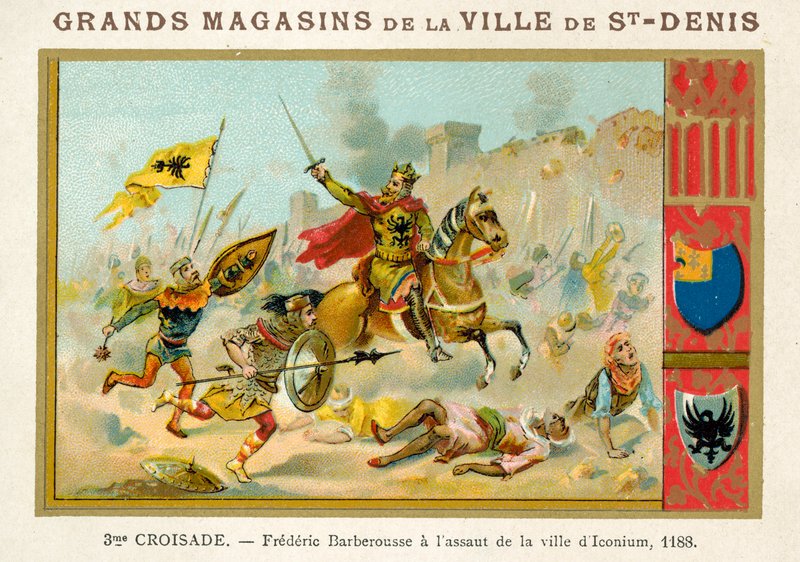 フレデリックバルバロッサ、イコニウムの町への襲撃、第3十字軍、1188年 作： フランス語学校