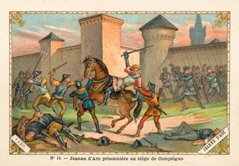 ジャンヌダルク、1430年に包囲されたコンピエーニュで捕虜 作： フランス語学校