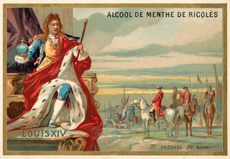 フランスのルイ14世とライン川を横断するフランス軍、1672年 作： フランス語学校