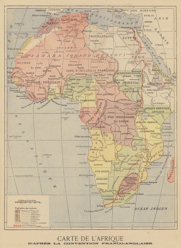 1899年3月の英仏協定締結後のアフリカの地図 作： フランス語学校
