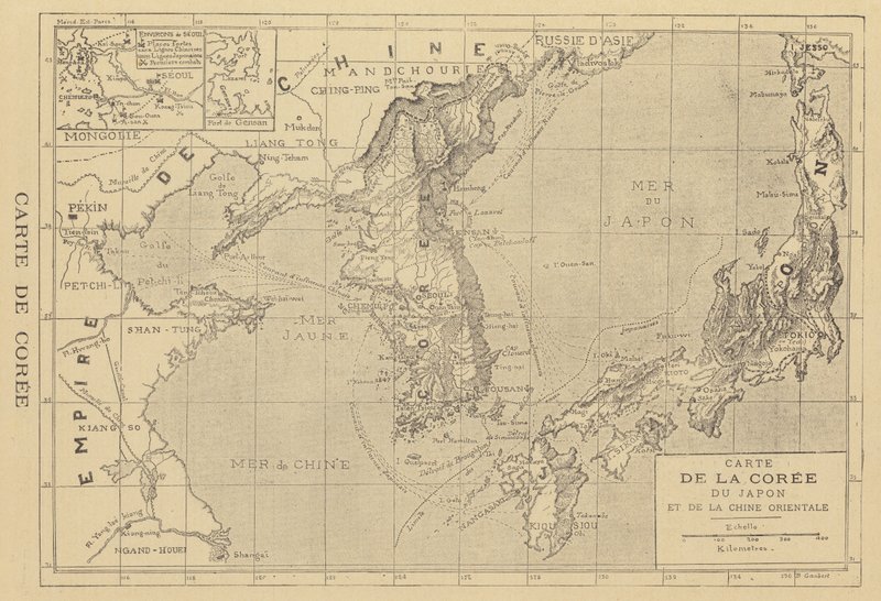 韓国の地図 作： フランス語学校