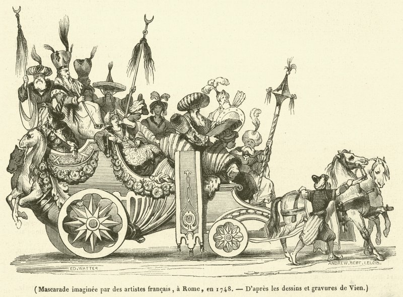 1748年にローマでフランスの芸術家によって想像された仮面舞踏会 作： フランス語学校