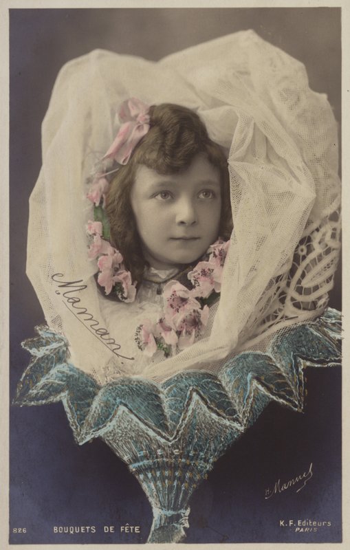 花束として贈られたベールの少女（フォトコラージュ） 作： フランスの写真家