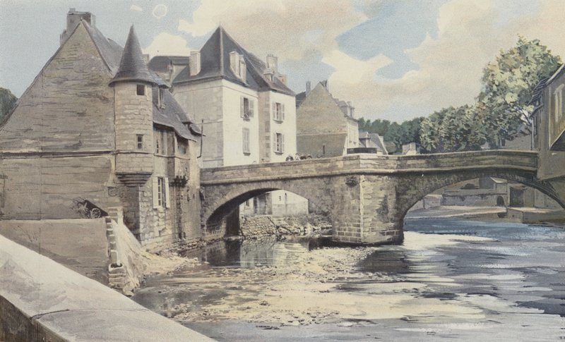 Aubusson、ポンデラテラーデ、クルーズ、ダウンストリームビュー 作： フランスの写真家