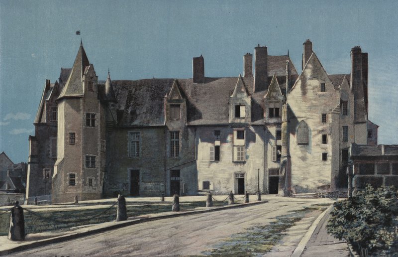 ボージュ、シャトー（市庁舎と憲兵隊）、広場で一緒に 作： フランスの写真家