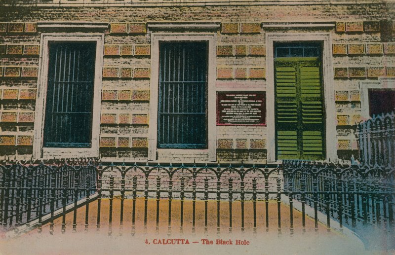 カルカッタ-ブラックホール。 1913年に送られたはがき。 作： フランスの写真家