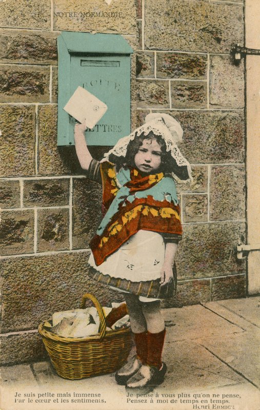 手紙を投稿する子 作： フランスの写真家