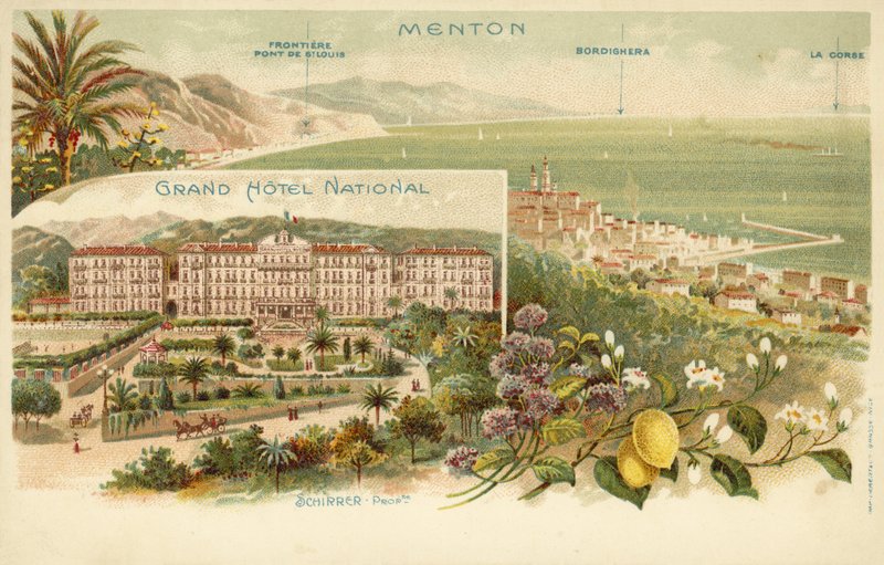 Grand Hotel National, Menton (カラーリトグラフ) 作： フランスの写真家
