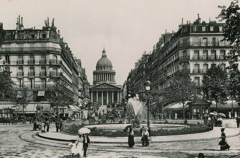 La Rue Soufflot et le Pantheon、The Soufflot Street and Pantheon（グラビア） 作： フランスの写真家
