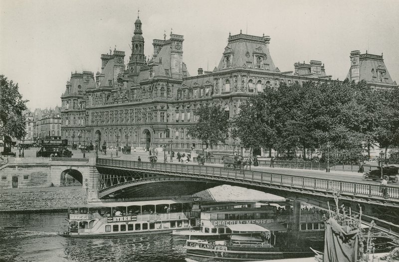 ルポンダルコレとオテルドヴィル、アルコレ橋、タウンホール（写真彫刻） 作： フランスの写真家