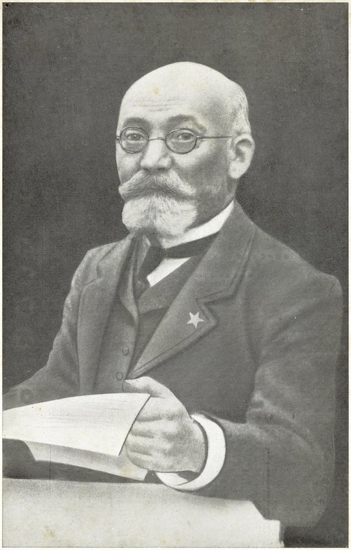 ポーランドでエスペラントを発明したLudwik Lejzer Zamenhof氏（モノクロ写真）。 作： フランスの写真家