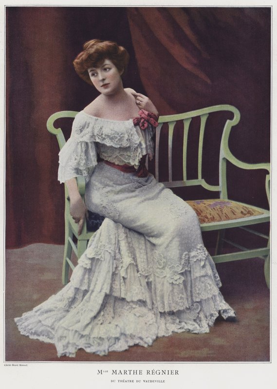 Marthe Regnier、フランスの女優（カラー写真） 作： フランスの写真家