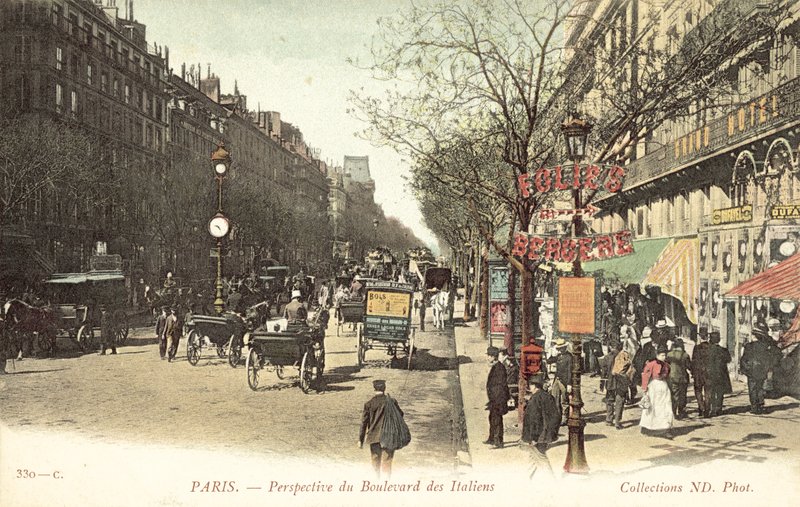 パリ、Boulevard des Italiens (カラー写真) 作： フランスの写真家