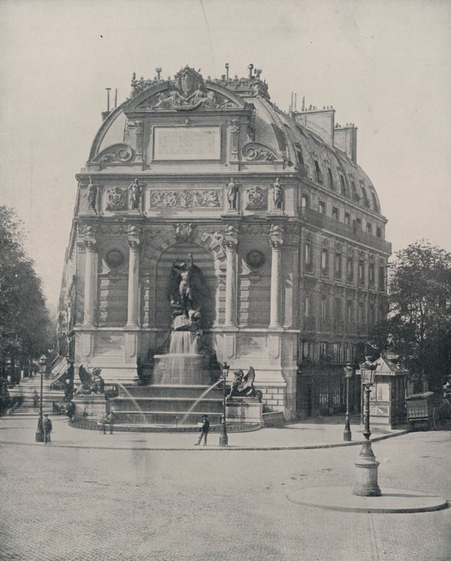 パリサン・ミシェルの噴水（モノクロ写真 作： フランスの写真家