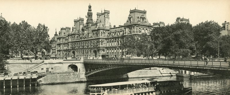 パリ、ロテルドヴィル、ポンダルコレ、市庁舎、アルコレ橋 作： フランスの写真家