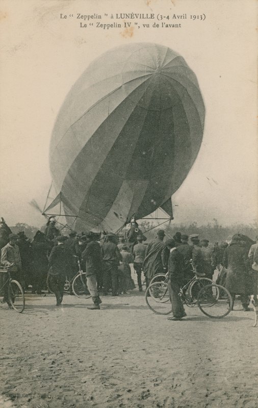 1913年に送付されたルネヴィルのツェッペリンのポストカード 作： フランスの写真家