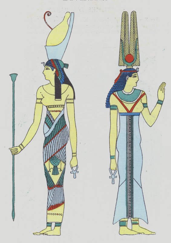 1920年代に描かれた古代エジプト時代の神々（カラーリトグラフ） 作： フランス語学校