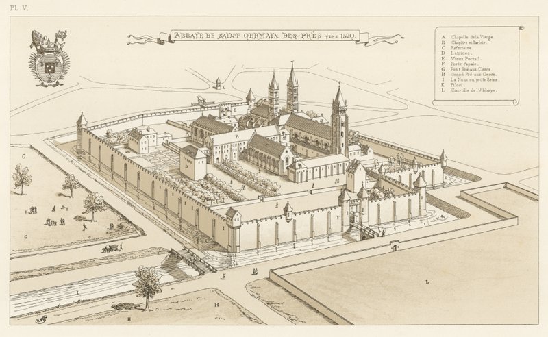 1520年頃のサンジェルマンデプレ修道院 作： フランス語学校