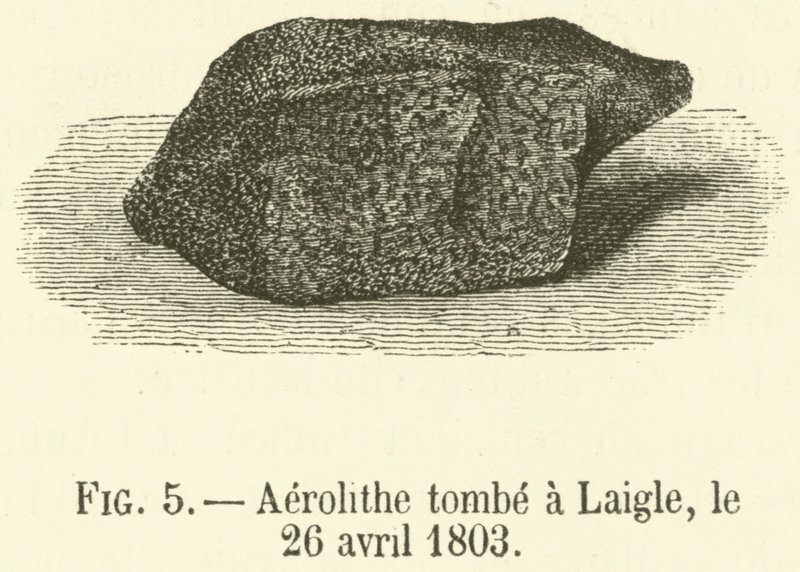 1803年4月26日、Laigleでのアエロリットの落下(彫刻) 作： フランス語学校