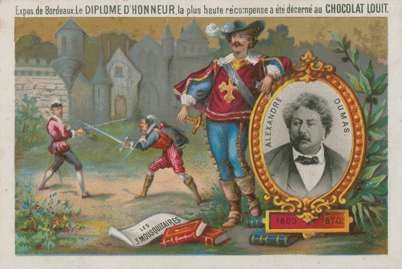アレクサンドルデュマと三銃士のシーン 作： フランス語学校