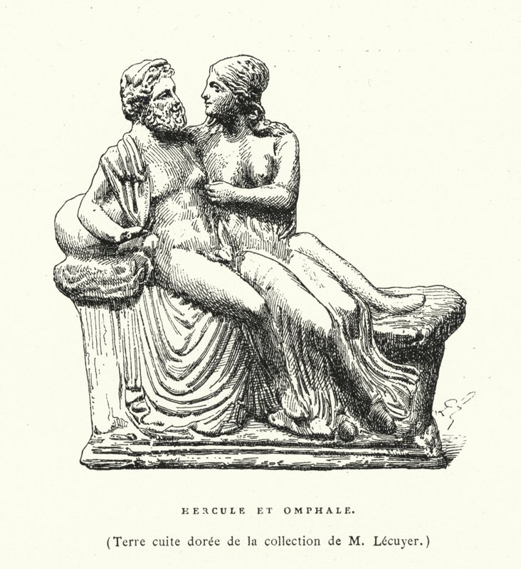 古代ギリシャのテラコッタ彫刻「ヘラクレスとオンファレ」（彫刻 作： フランス語学校