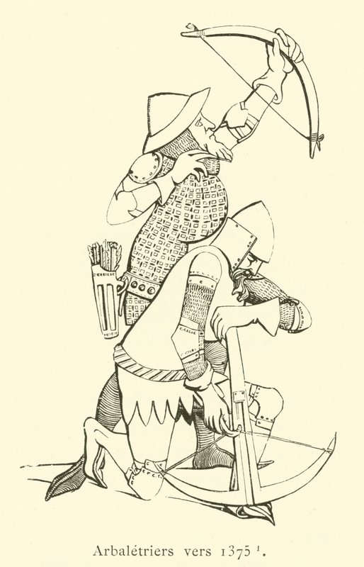 1375年頃のクロスボウマン（彫刻作品 作： フランス語学校