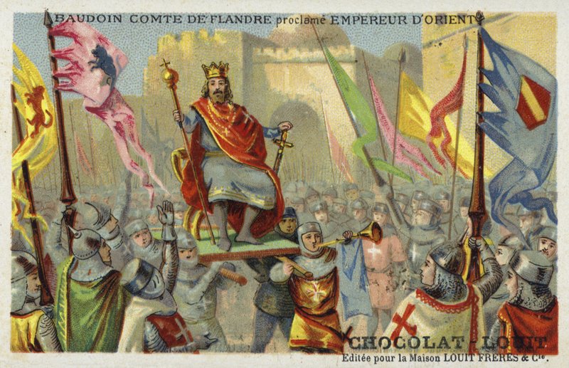 フランダース伯、ボールドウィン9世がコンスタンティノープル大帝を宣言、1204年 作： フランス語学校
