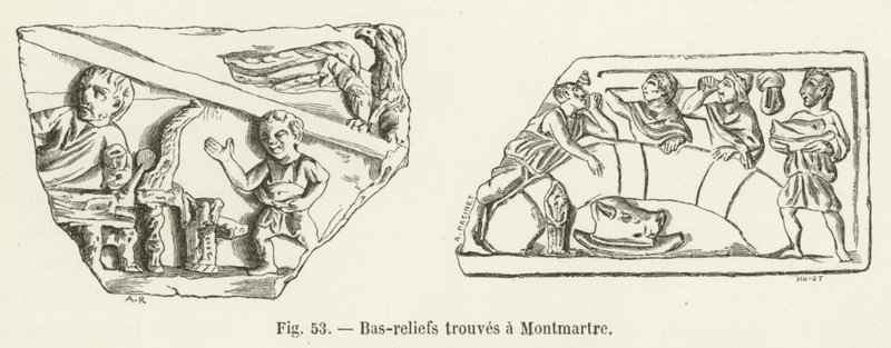 モンマルトルで発見されたレリーフ 作： フランス語学校