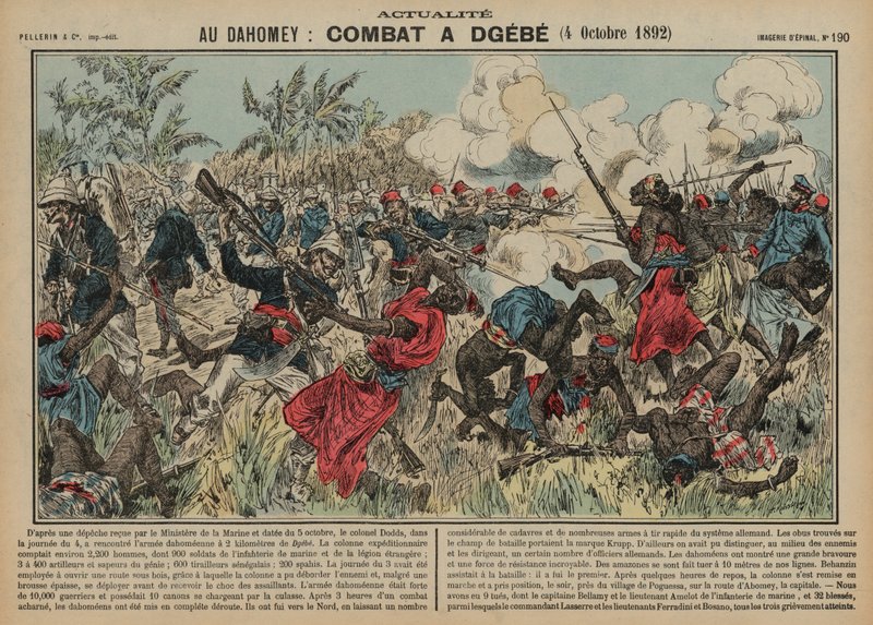 ゲベの戦い、ダホメ、第二次フランス・ダホメ戦争、1892年10月4日 作： フランス語学校