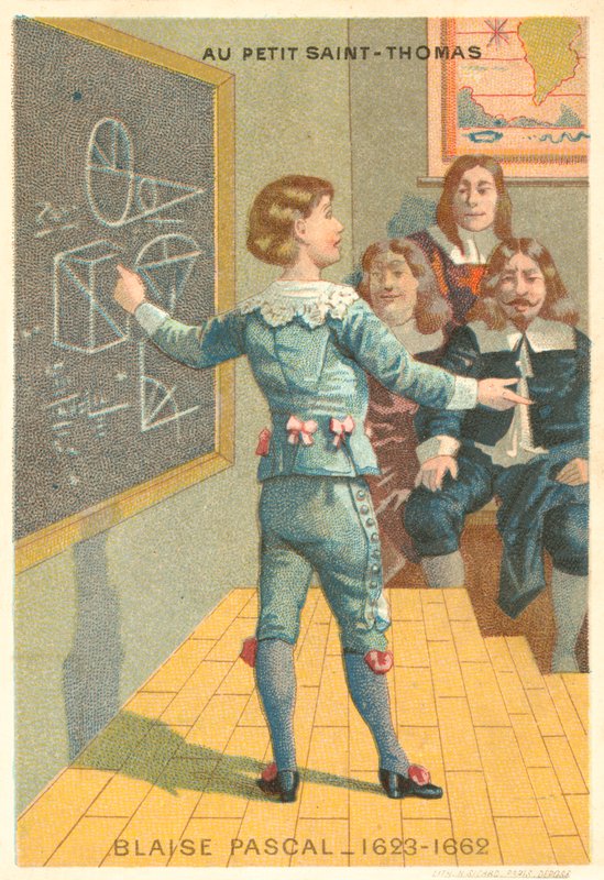 ブレーズ・パスカル（フランスの物理学者・数学者） (chromolitho) 作： フランス語学校